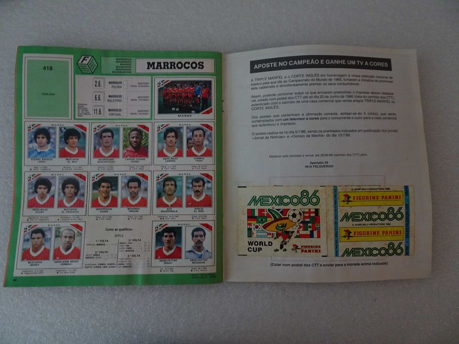 Caderneta de cromos México 86 Morumbi Panini (faltam 54 cromos)