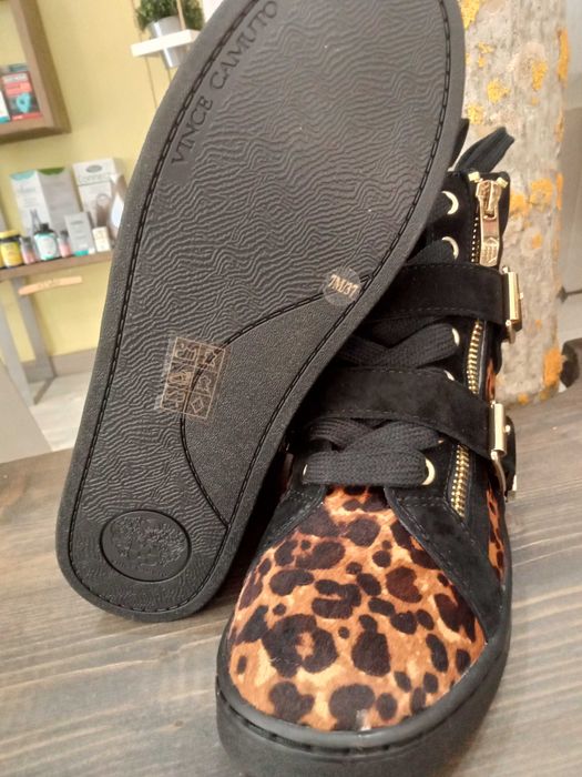 ténis bota em pele genuína