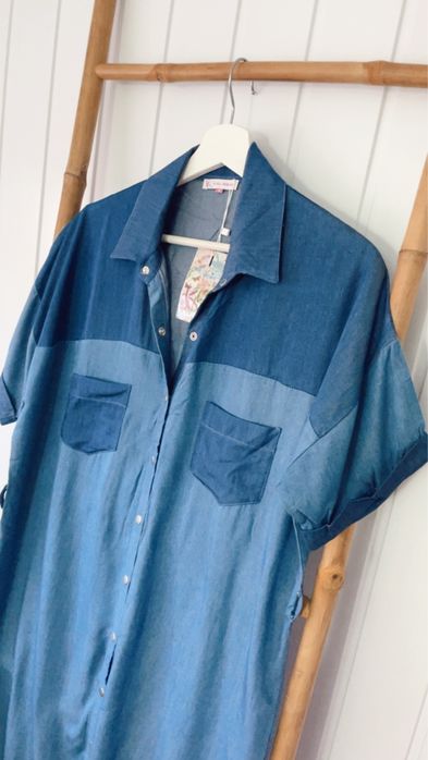 Vestido de ganga novo com etiqueta