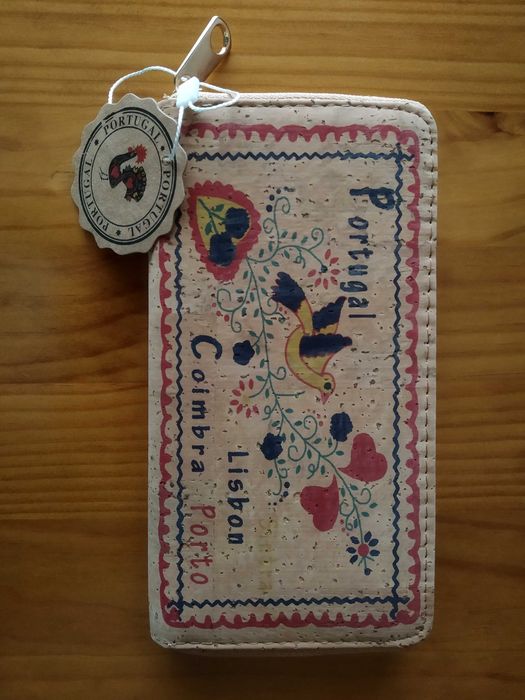 (NOVO, PORTES GRÁTIS) Porta-moedas de Cortiça Português (Bordados)