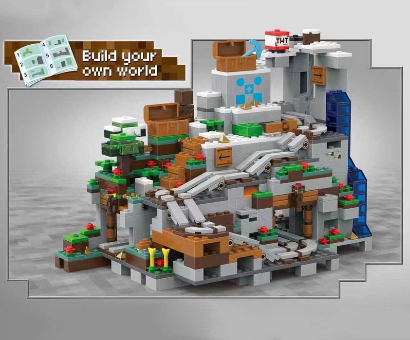 Огромный Лего Майнкрафт Горная пещера, 1089 деталей. MINECRAFT