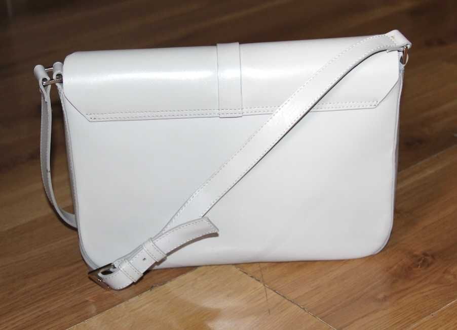 simple Biała szara torebka skóra skórzana Torba wojas pinko furla