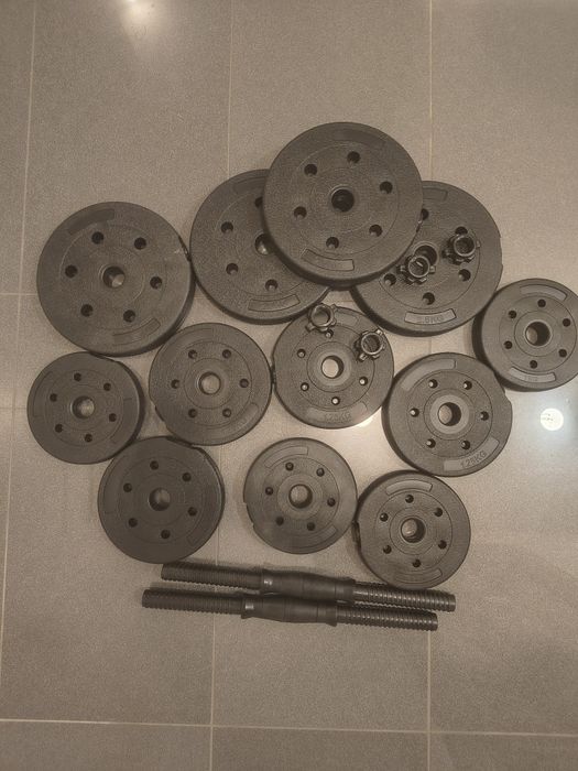 Zestaw hantli 2x10kg 20kg bitumiczne regulowane Sztangielki Ciężarki