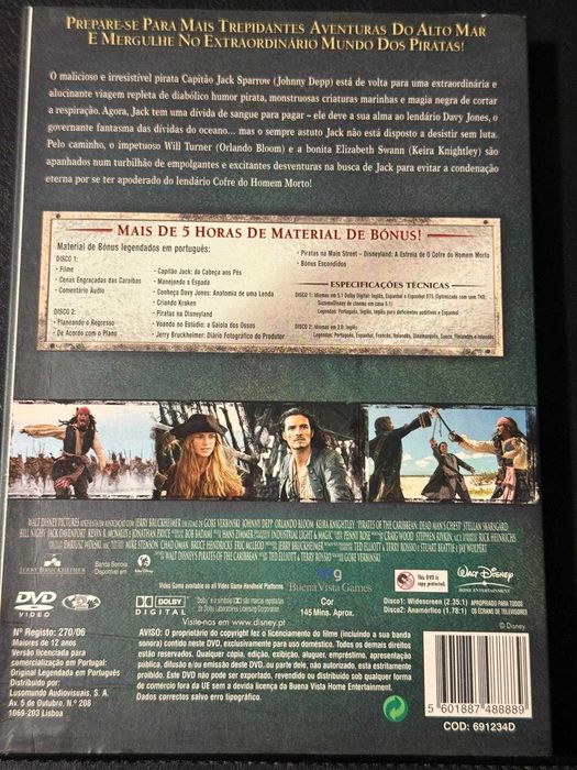 DVD do filme Piratas das Caraíba, edição especial