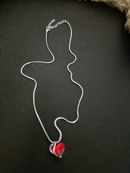 Colar Esmeralda Red Love Heart - Ctt Grátis 48 Horas