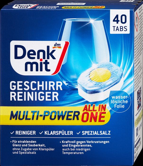 Новинка! Таблетки для посудомийки Denkmit Multi-power All in 1 40шт