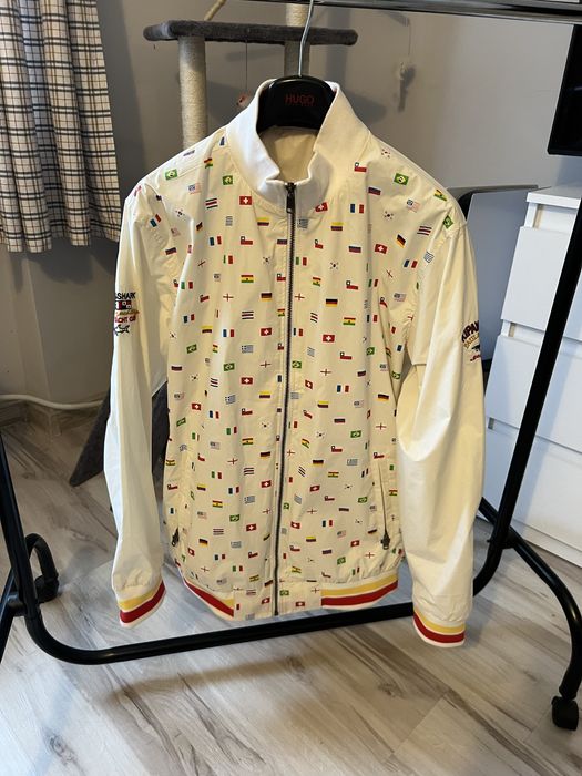 Damska unikatowa kurtka bomberka we flagi Paul & Shark XL