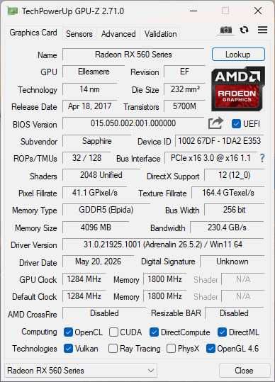 Karta graficzna MSI Sapphire Radeon RX 4GB GDDR5