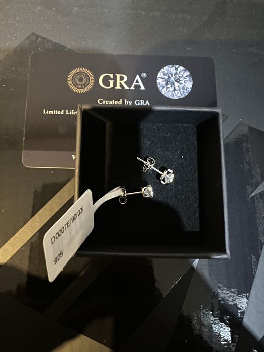 Srebne kolczyki z diamentem 0,2 ct moissanite