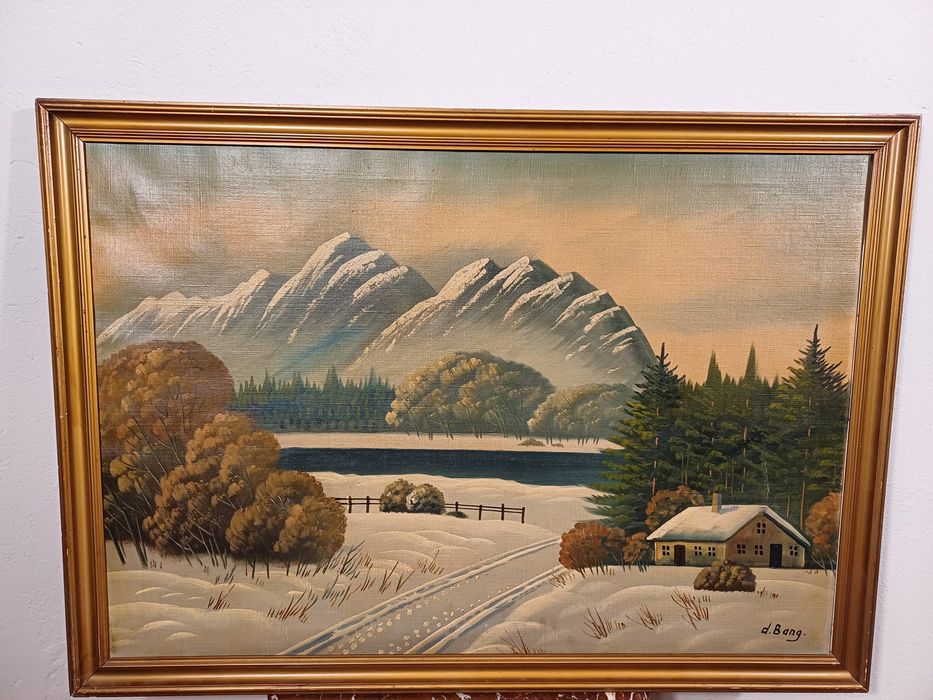 Stary obraz na płótnie sygnowany