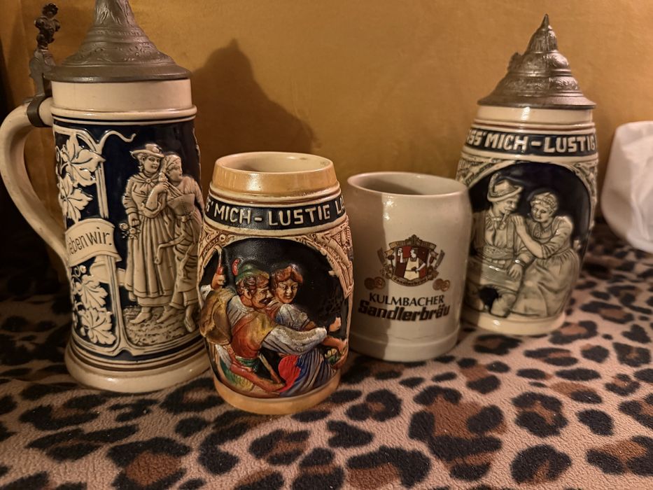 Niemieckie ceramiczne kufle do piwa