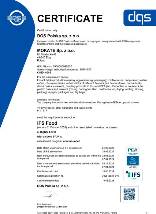 Гарячий шоколад Mokate To Go Chocolate Drink Premium | ОПТ, Роздріб