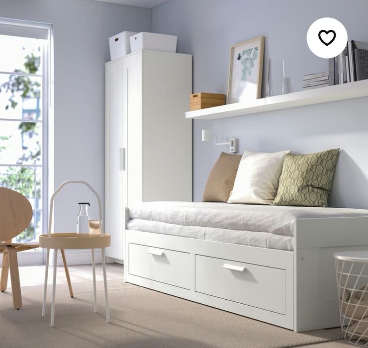 Fajne łóżko ikea brimnes leżanka 80x200 160x200 stan idealny (materace