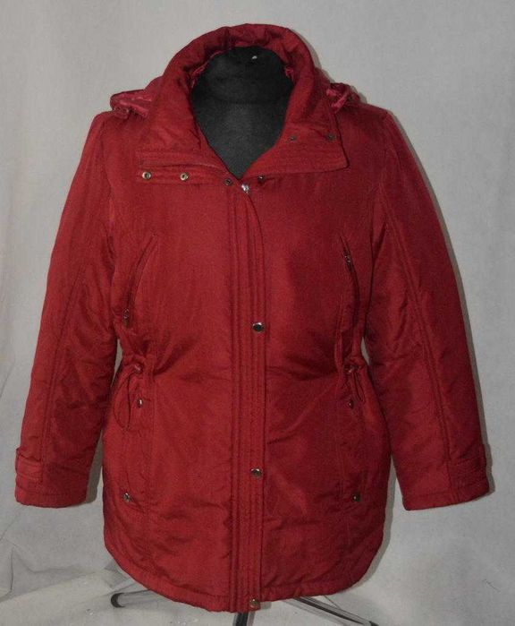 Lekka ocieplana kurtka parka 44 bordowa
