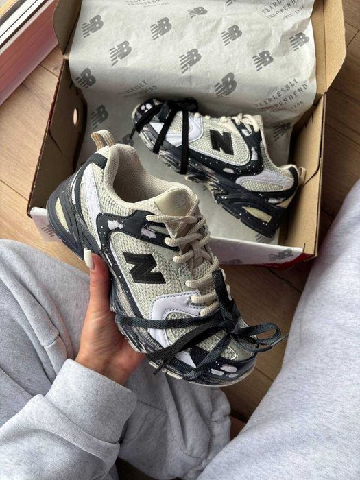 !РОЗПРОДАЖ! New Balance 530 Custom Beige Black Silver Edition 36 37 38 39 40 41 42 43 44 45
