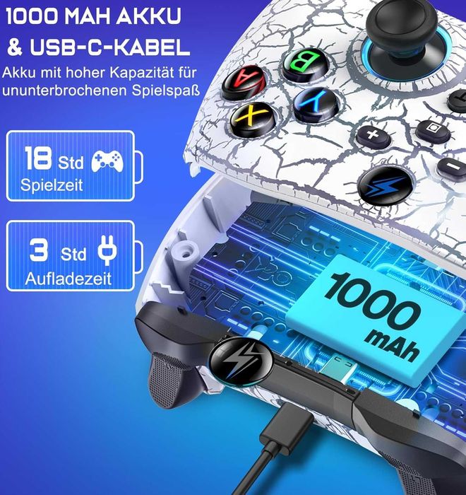 Pad bezprzewodowy kontroler z RGB do Nintendo Switch, PC