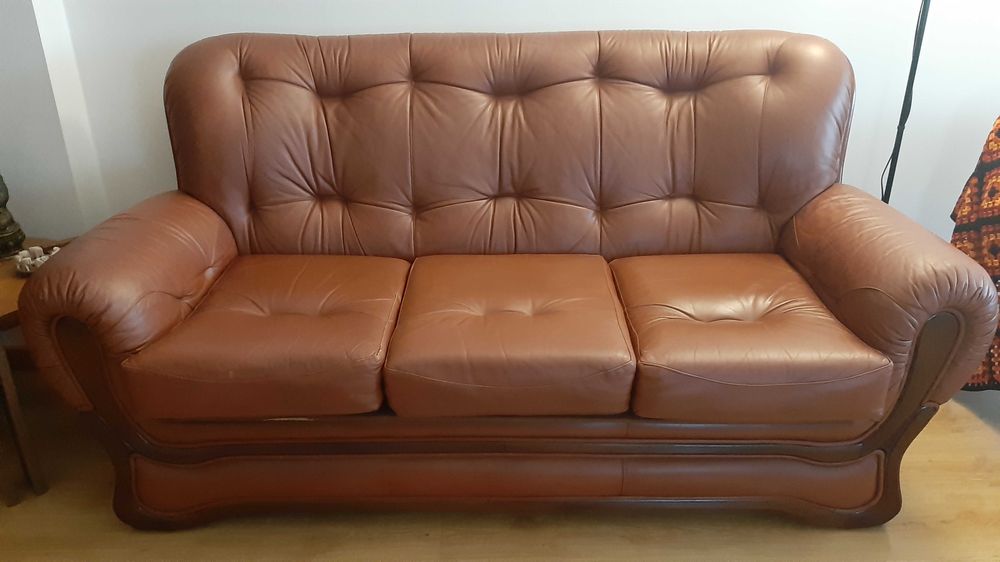 Sofá-cama em pele 3 lugares