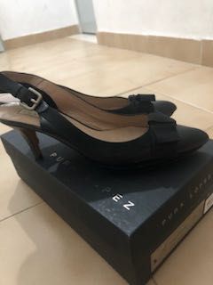 Sapatos aberto atrás preto Pura Lopes