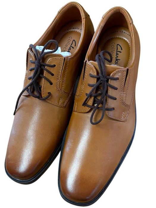 Buty wizytowe męskie Clarks Tilden Plain brąz skóra rozmiar40 kod 2262