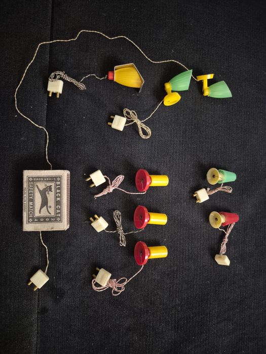 Stare mini lampy lampki kinkiet do domu dla lalek Feinmetall DDR
