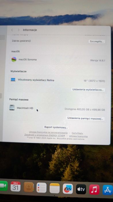 MacBook Pro 16” i7 / 16GB RAM / 512GB SSD / stan idealny