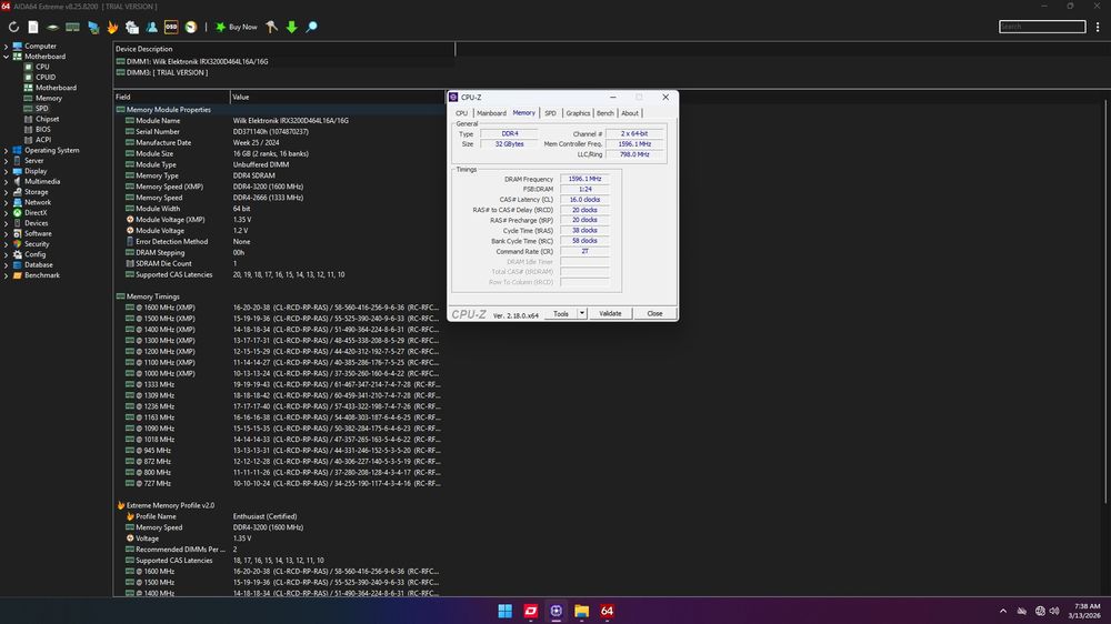 DDR4 32gb 3200mhz cl18