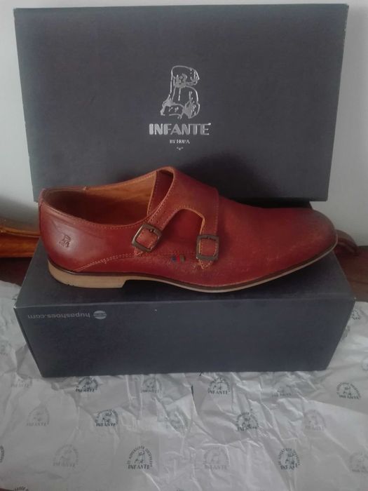 Sapatos Homem INFANTE Double Monk em pele combinada