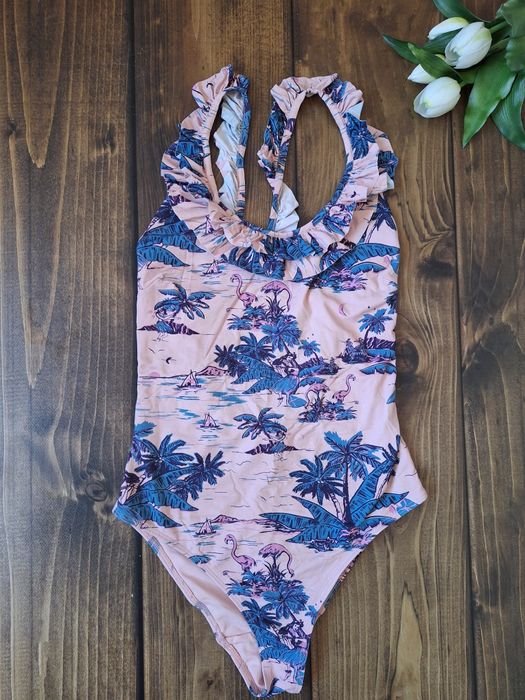 Strój kąpielowy we flamingi jednoczęściowy H&M - 36