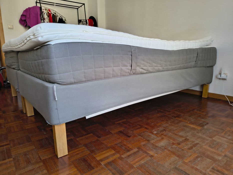 Cama IKEA completa 180x200 (king size) – Sommier + 2 Colchões + Topper