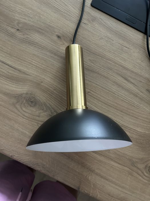 Lampy metalowe czarno-zlote loft