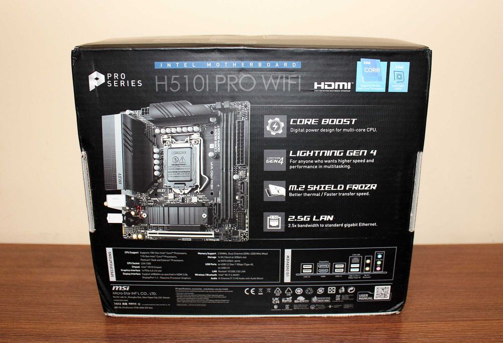 Материнская плата MSI H510I Pro WIFI s1200 Mini-ITX (Новая)