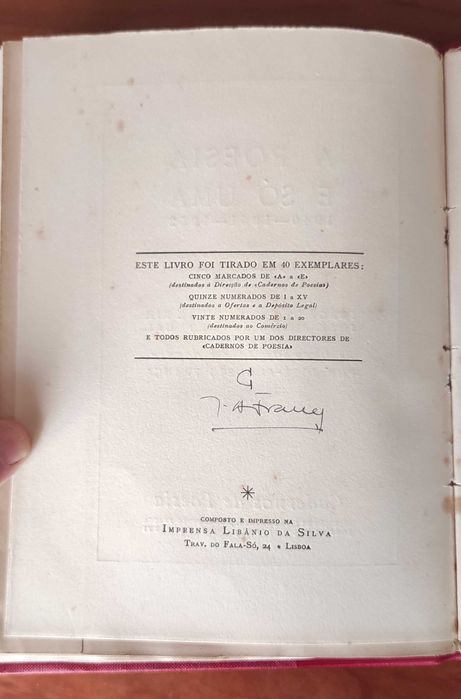 A Poesia É Só Uma. 1940 = 1951 = 1952
