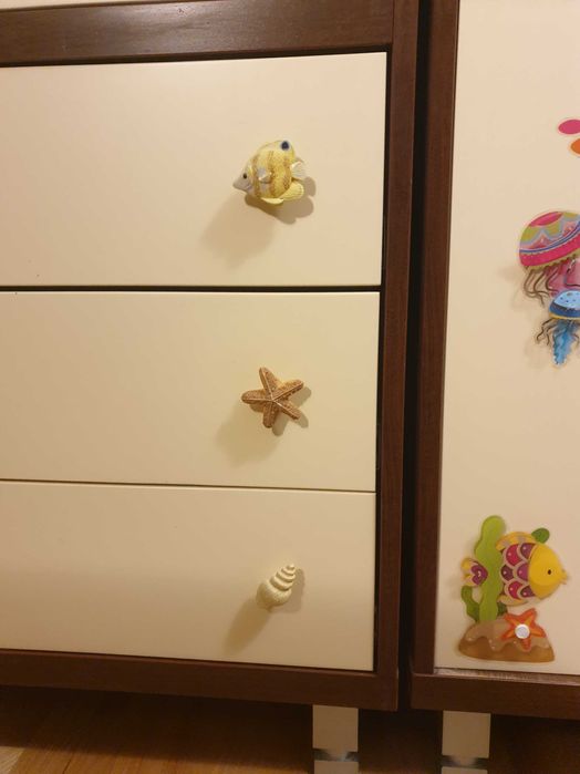 Uchwyt meblowy pokój dziecko morze morski fauna 20 +2 gratis +naklejki