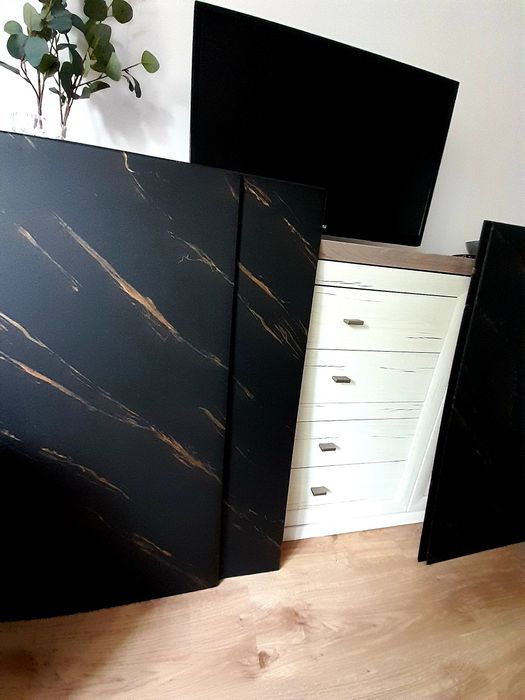 Panele ścienne dekoracyjne imitujace czarny marmur + złoto 4 szt