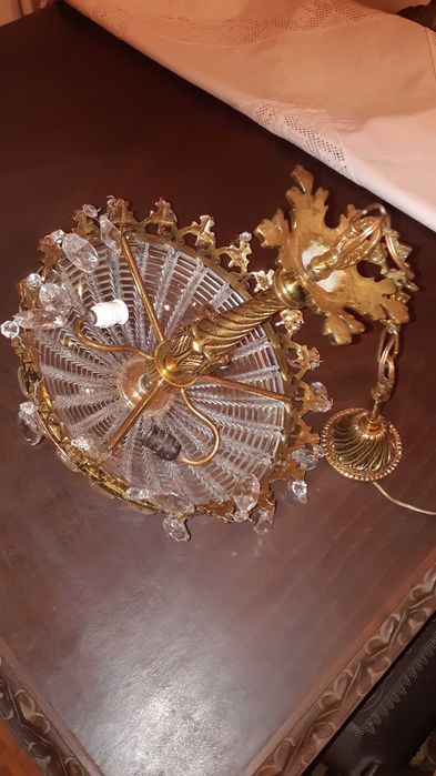 Candeeiro vintage dourado em bronze