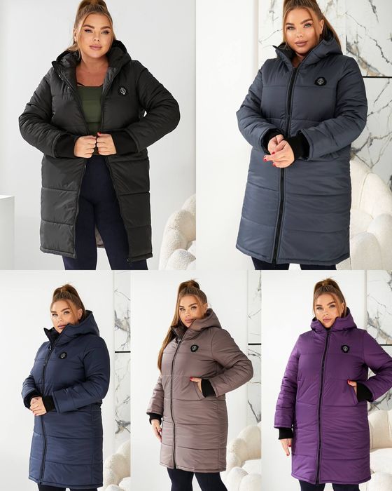 Акція тепле зимове подовжене пальто 50-60 рр