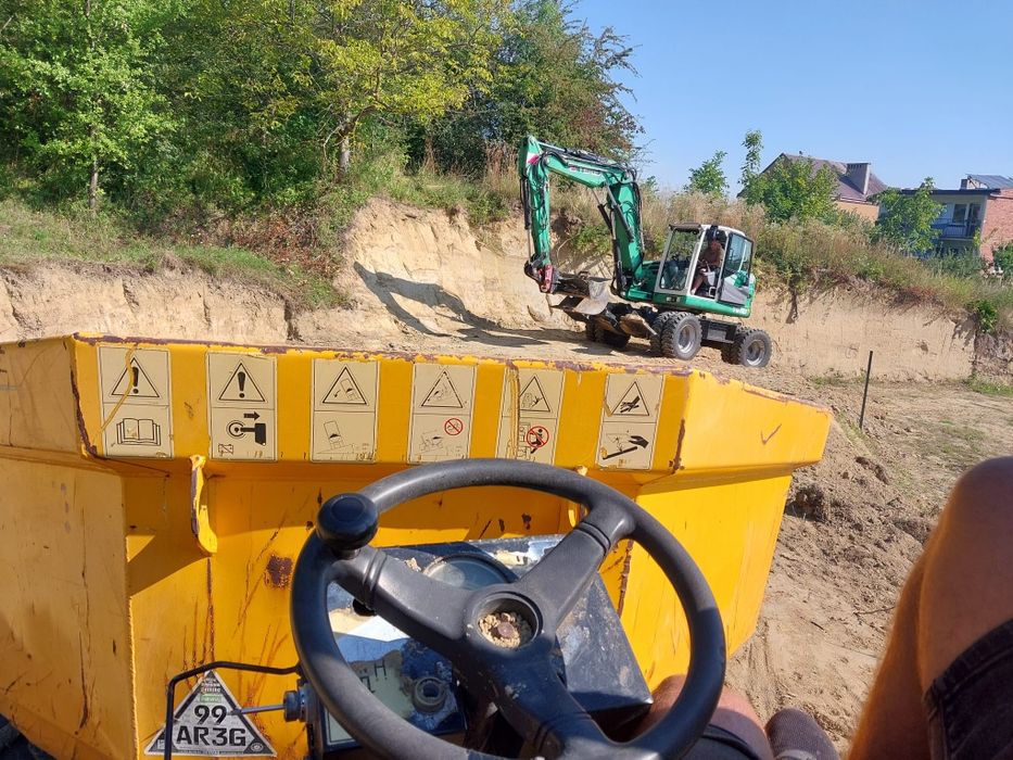 Usługi koparką 3,5t, koparką kołową 12t, koparko ładowarką, wozidło 9
