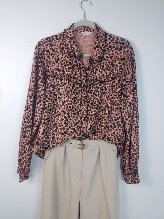 Koszula w panterkę rozmiar 18 luźny oversize'owy fason 100% wiskoza