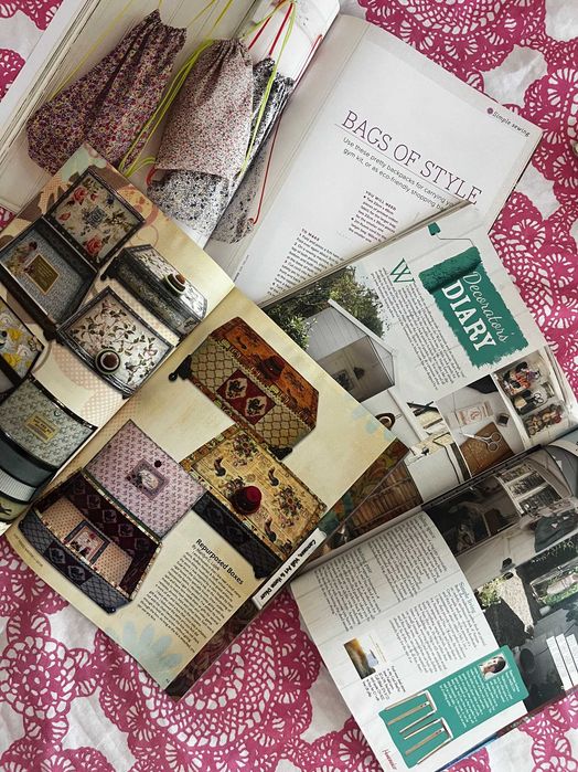 Zestaw czasopism gazet craft scrapbooking collage rękodzieło 7 szt szycie