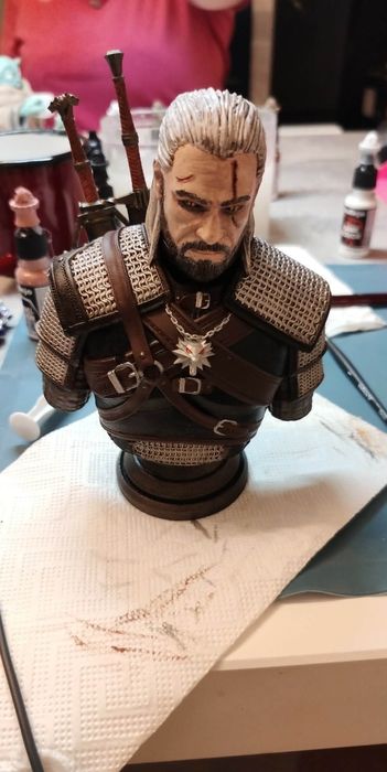 Popiersie Gerlata Wiedźmin, figurka 3d żywica