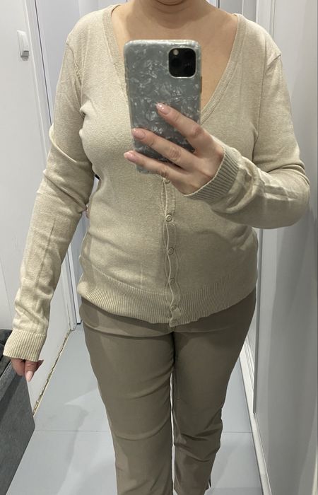 Beżowy sweterek Kardigan na guziki H&M xl-xxl