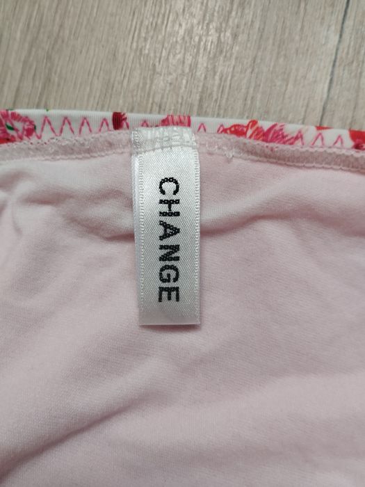 Change dół od kostiumu kąpielowego dwuczęściowego różowy i kwiaty