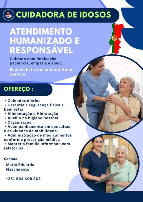Ofereço meus serviços para cuidados com Idosos e limpezas