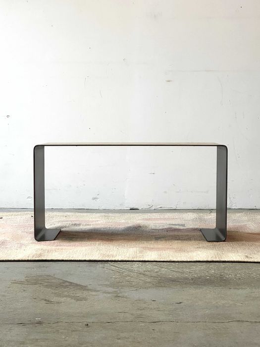 Stolik kawowy ze stali, topola, Polska '25, bauhaus, mid-c