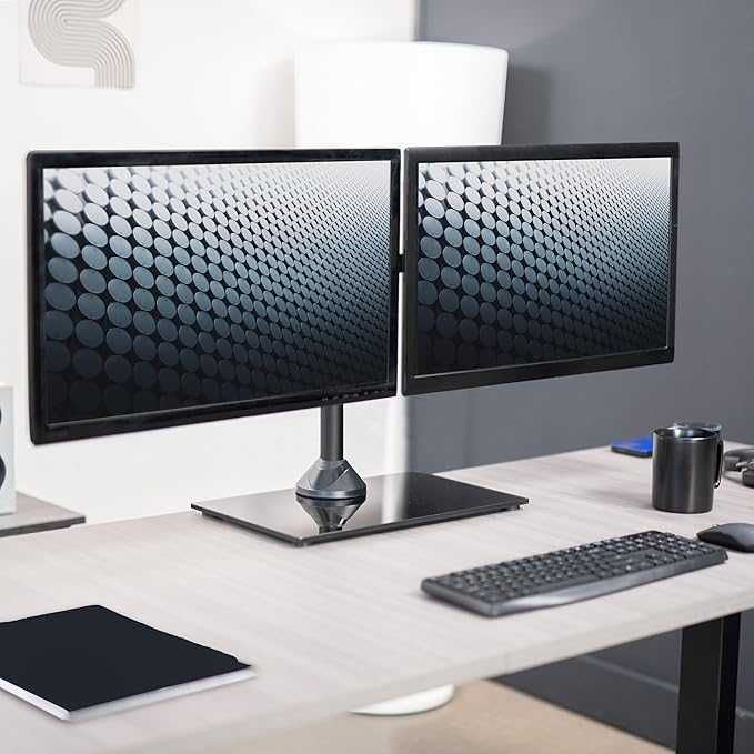 Suporte de monitor duplo braços ajustáveis telas até 32 polegadas
