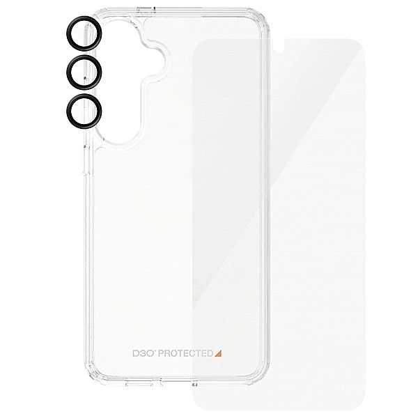 Zestaw PanzerGlass Bundle 3in1 etui przezroczyste + folia + osłona apa