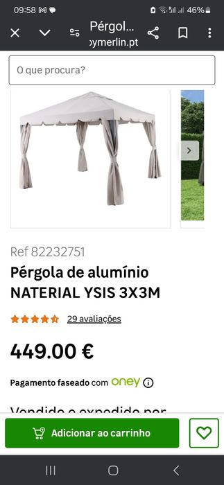 Pergola de aluminio cinzenta nova
