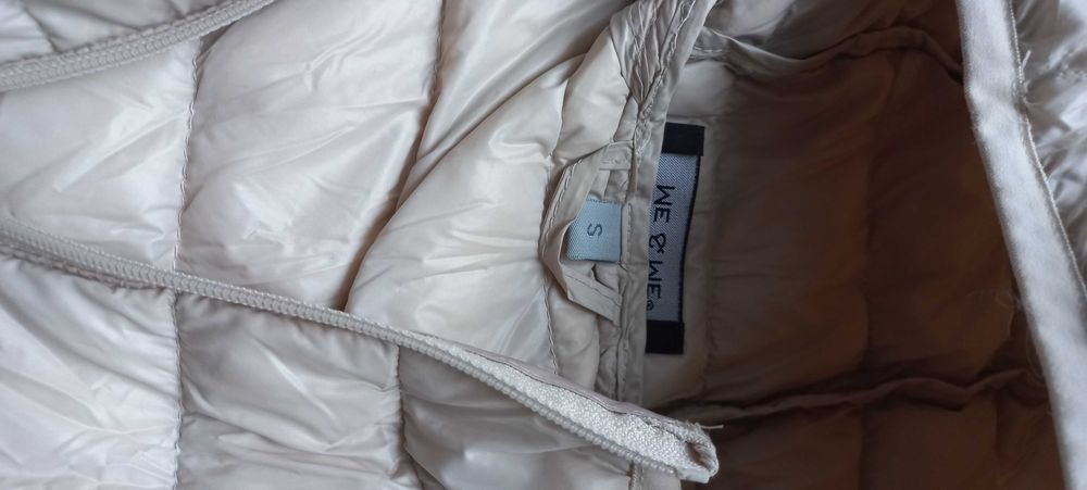 kurtka puchowa z kaczki damska kremowa r.S