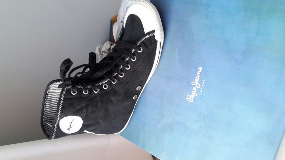 Pepe Jeans *** trampki wysokie czarne wywijane roz 40