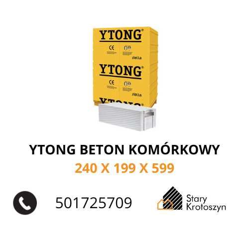 Bloczek betonu komórkowego YTONG 240x199x599
